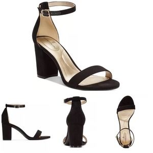 Block-Heel Dress Sandals Bandolino Armory Black Suede 7M NEW!